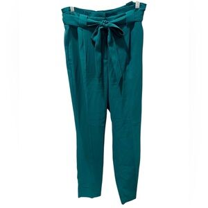 Express Ankle High Rise Green Tie-Waist Pants 8L